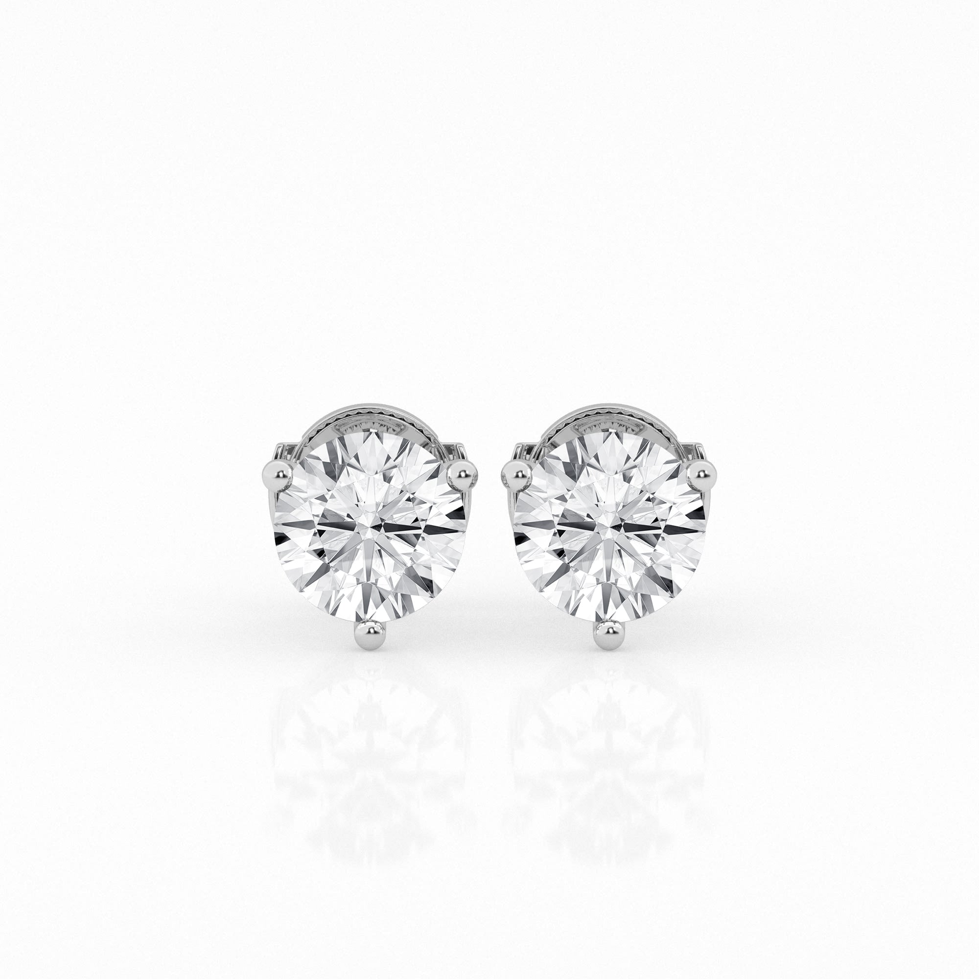 4 carat Round Diamond Earring Studs