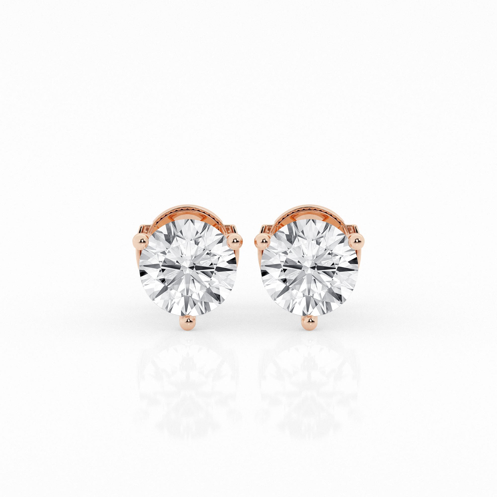 5 carat Round Diamond Earring Studs