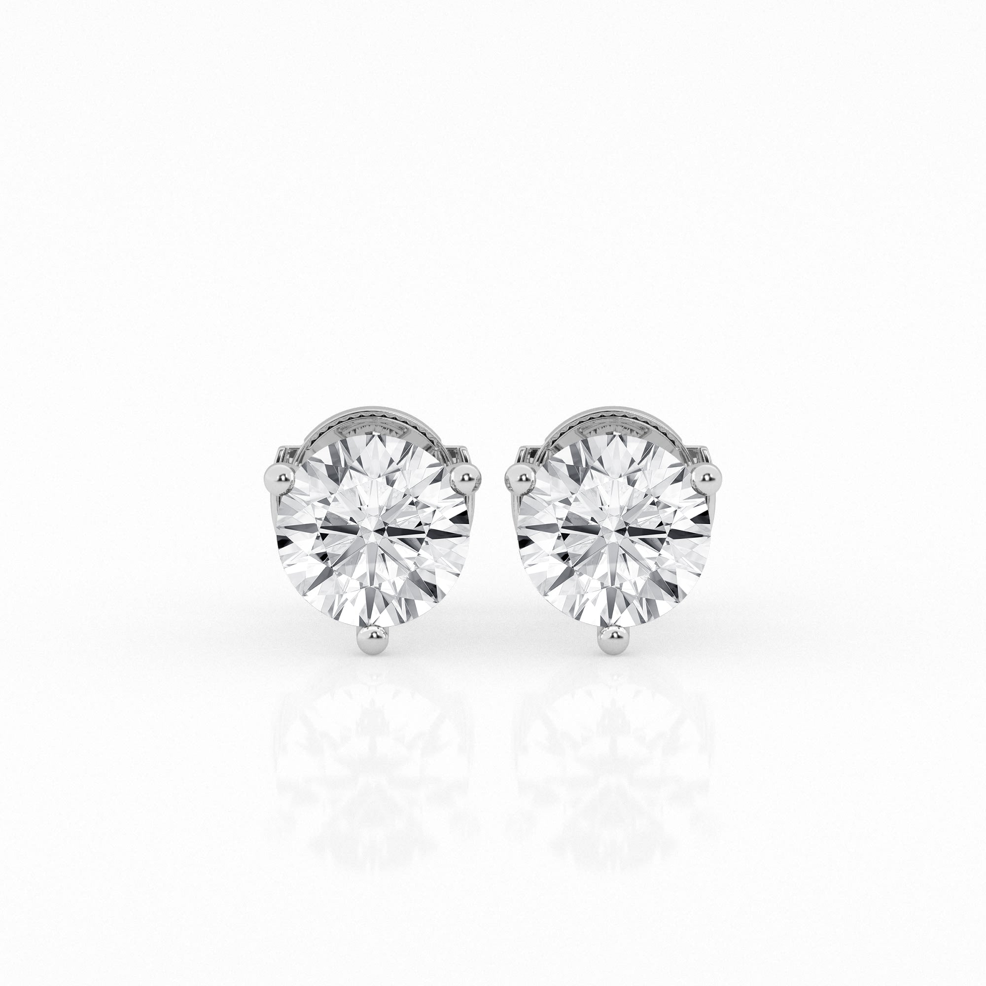5 carat Round Diamond Earring Studs
