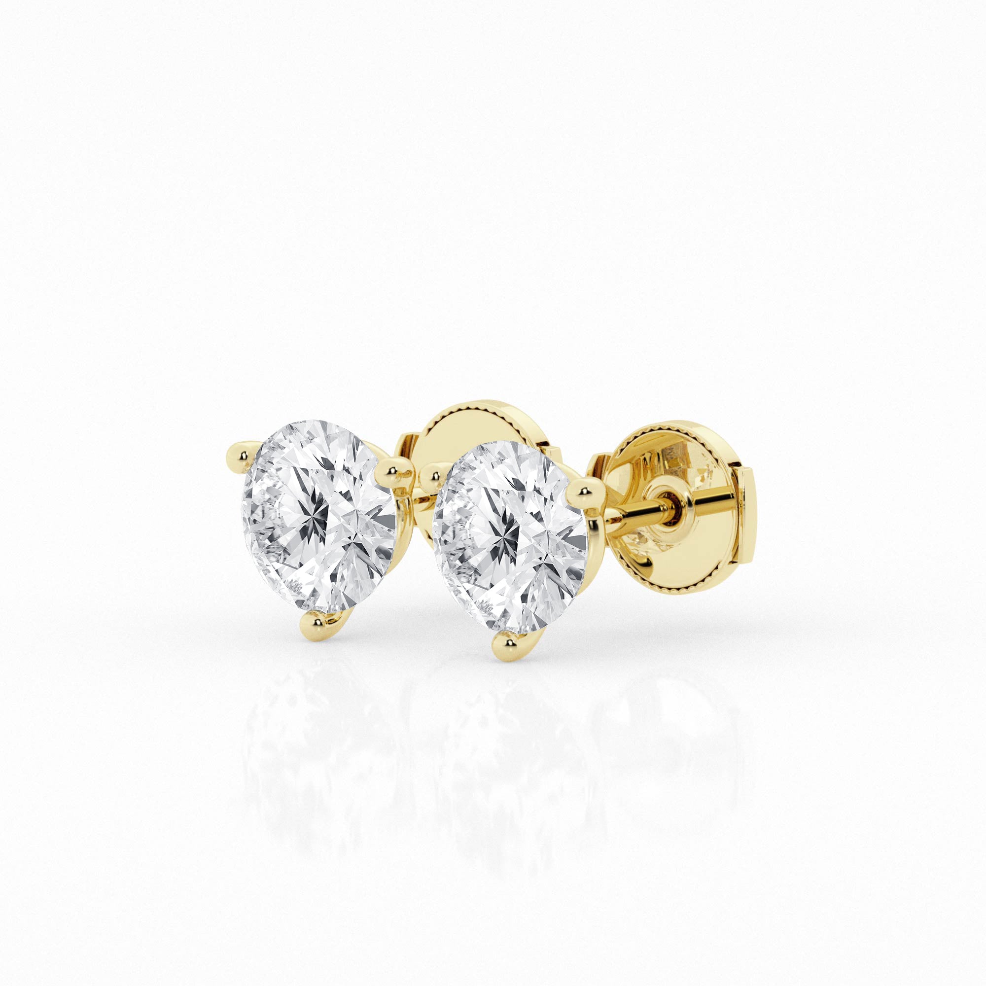 5 carat Round Diamond Earring Studs