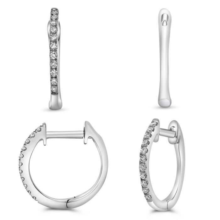 Timeless Diamond Hoop Earrings, white gold
