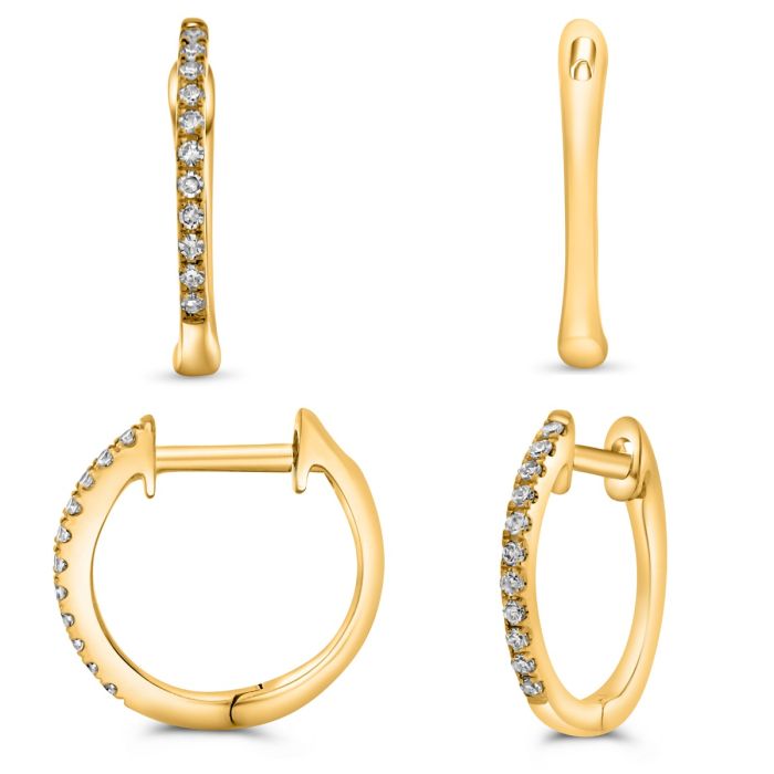 Timeless Diamond Hoop Earrings, yellow gold