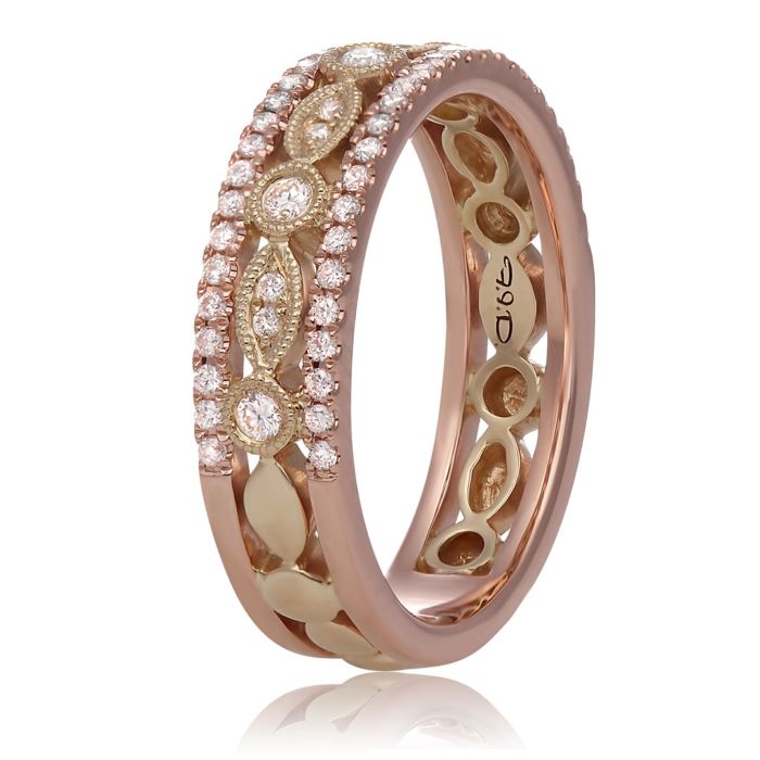 Art Deco-inspired diamond band, exuding vintage charm, side