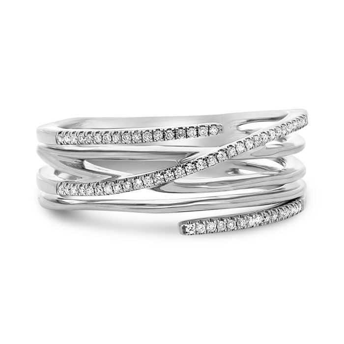 white gold diamond overlapping ring