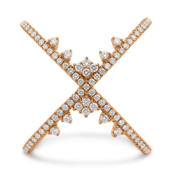 rose gold X Diamond Ring