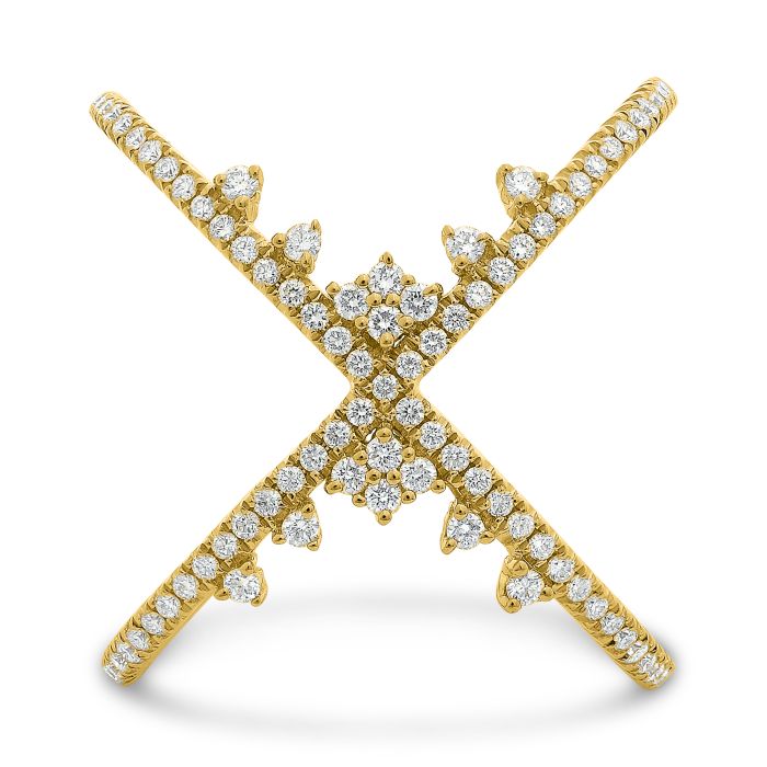 yellow gold X Diamond Ring