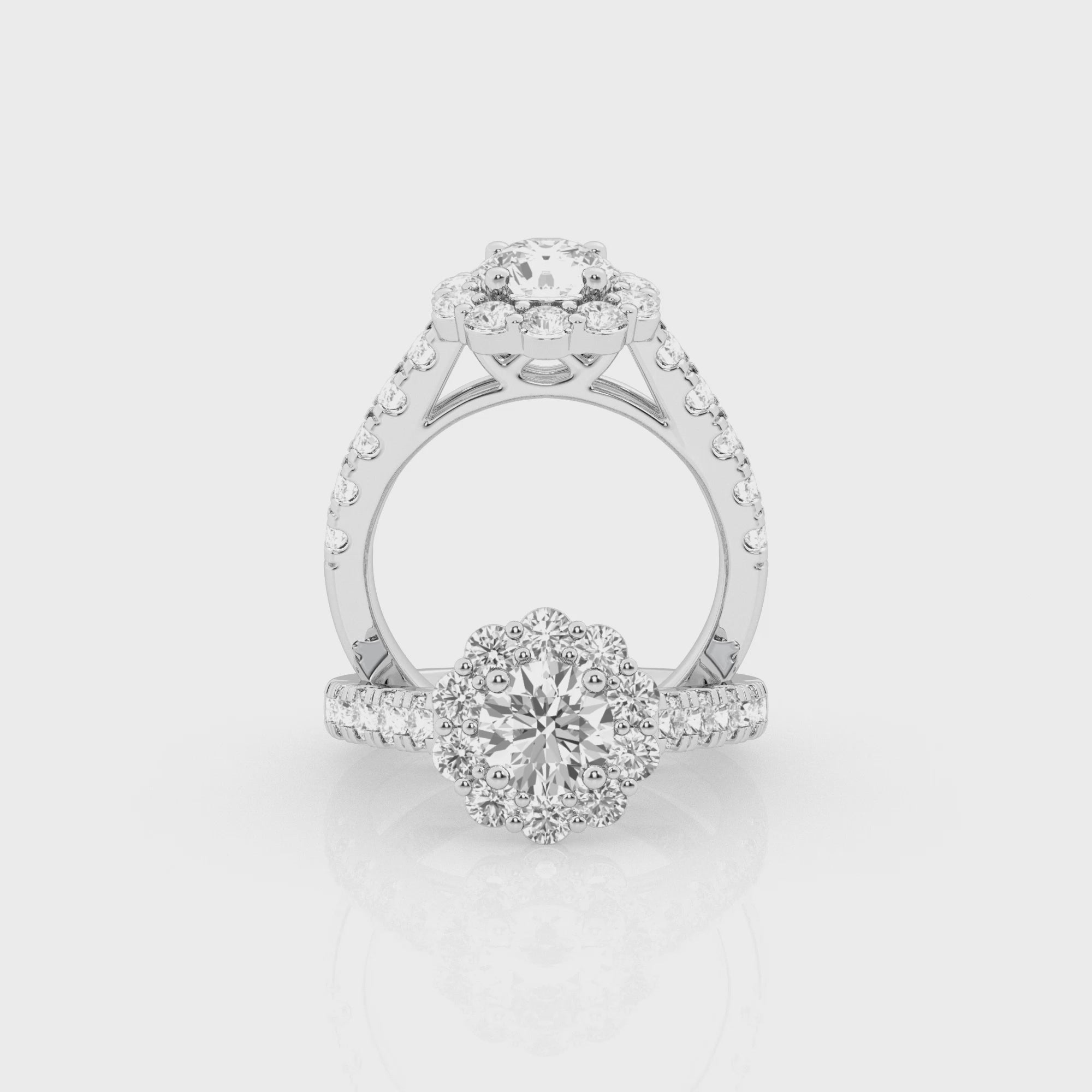 3 carat Round Halo Diamond Ring