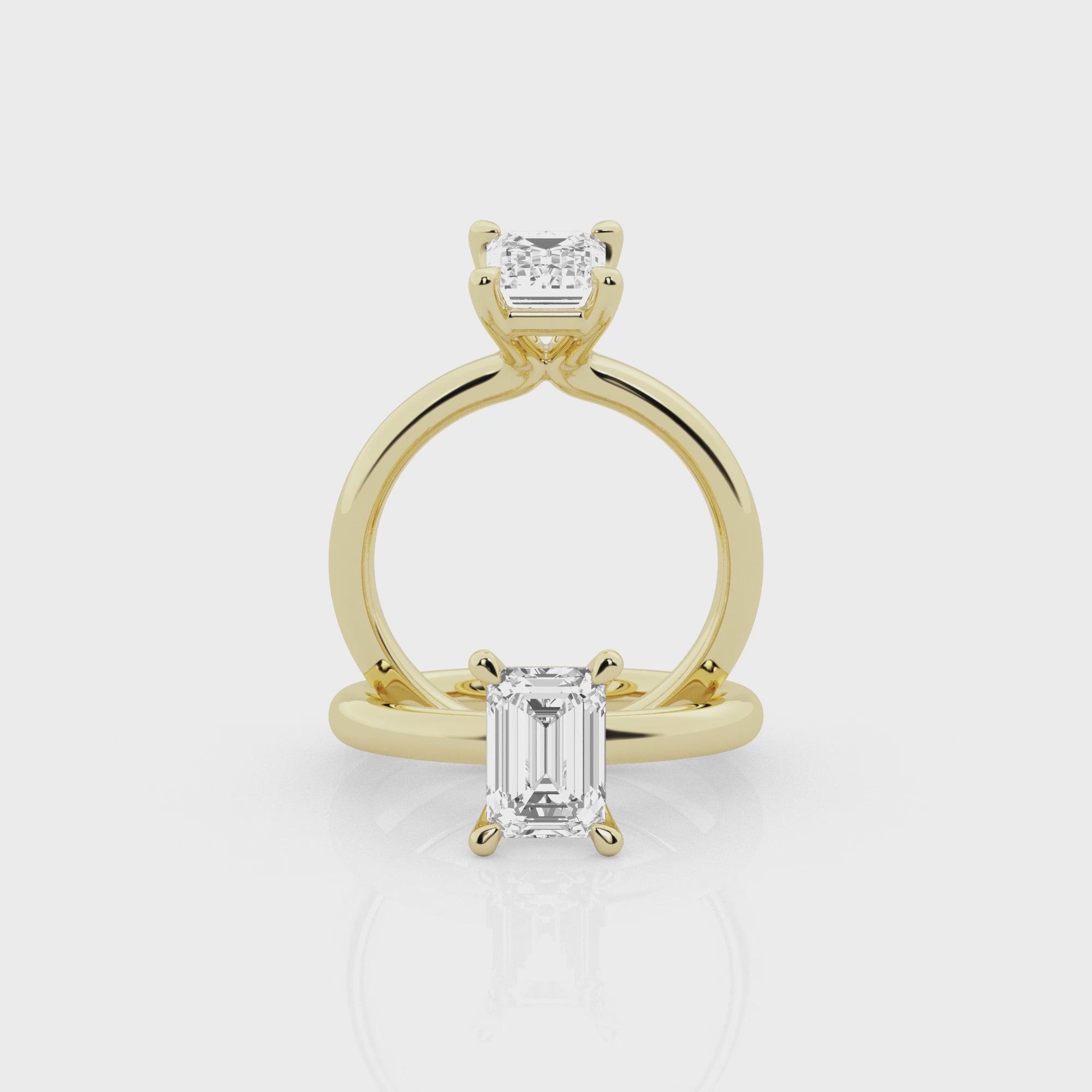 2 carat Emerald Solitaire Diamond Engagement Ring