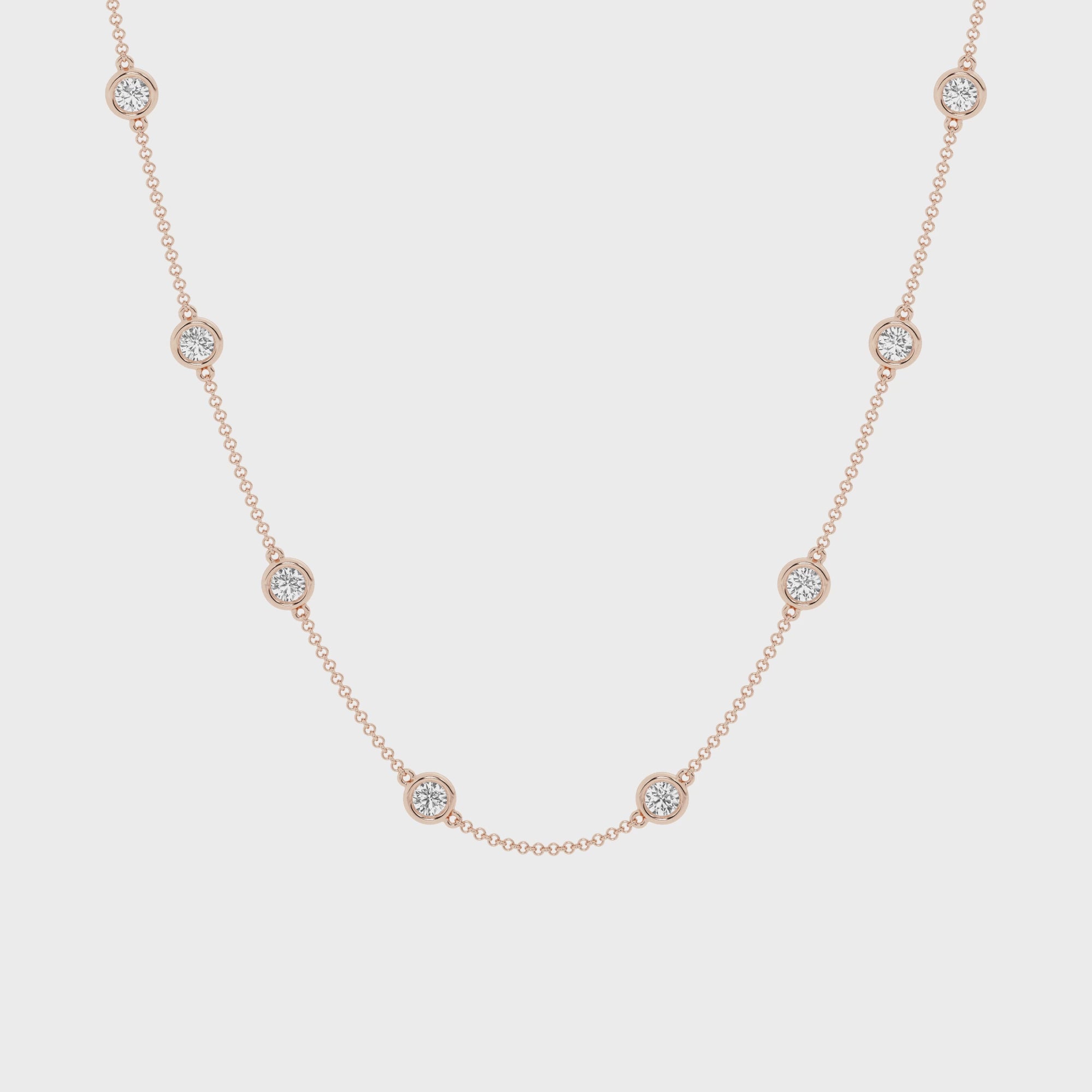 3 carat Diamond By The Yard Necklace