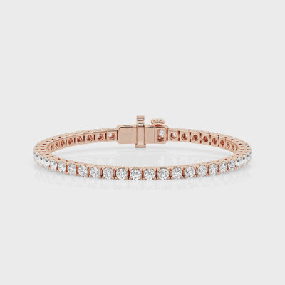 video of Lab-grown rose gold tennis bracelet with 10 carats