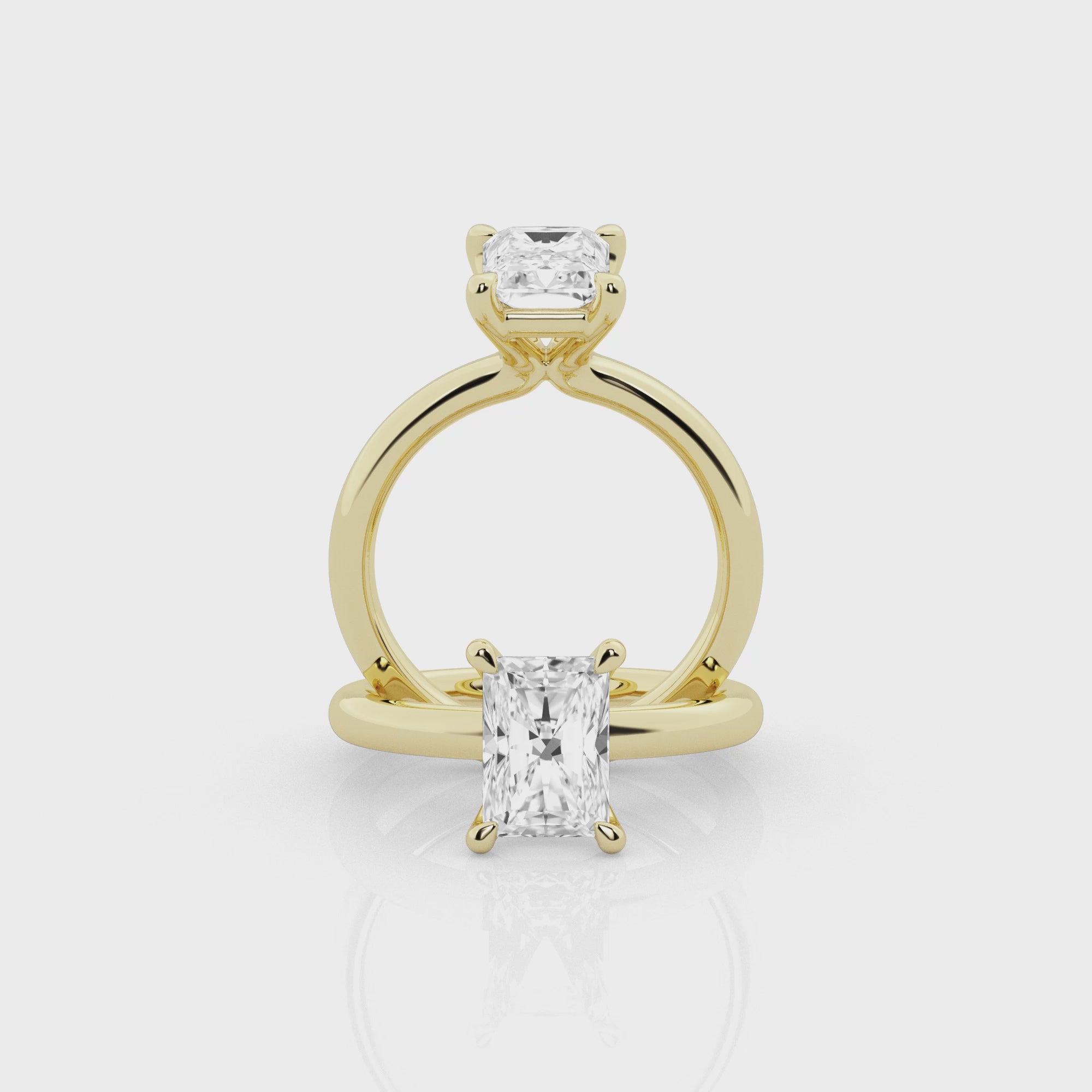 2 carat Radiant Solitaire Diamond Ring