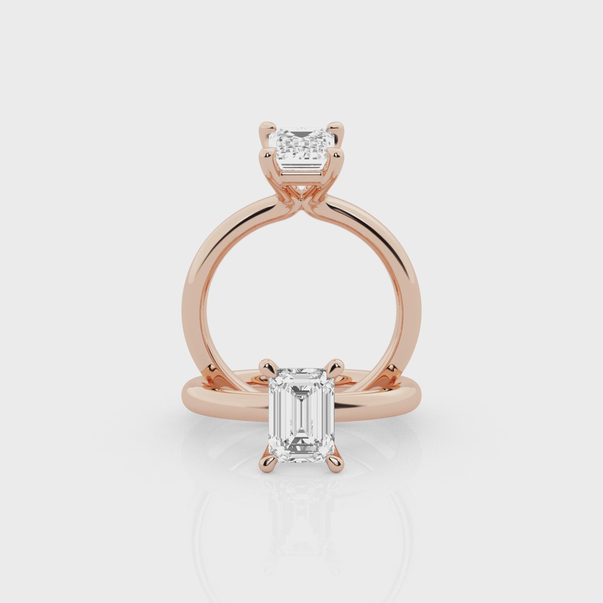 2 carat Emerald Solitaire Diamond Engagement Ring