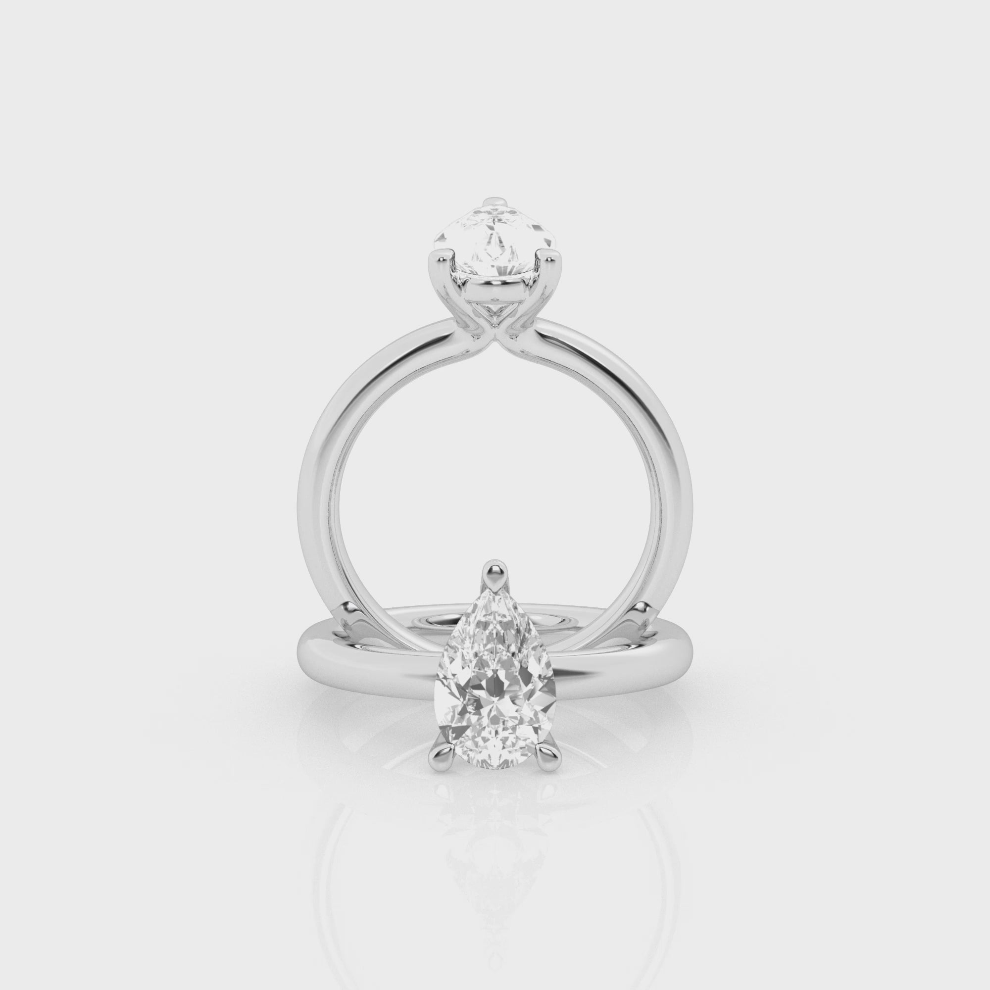 2 carat Pear Solitaire Diamond Ring