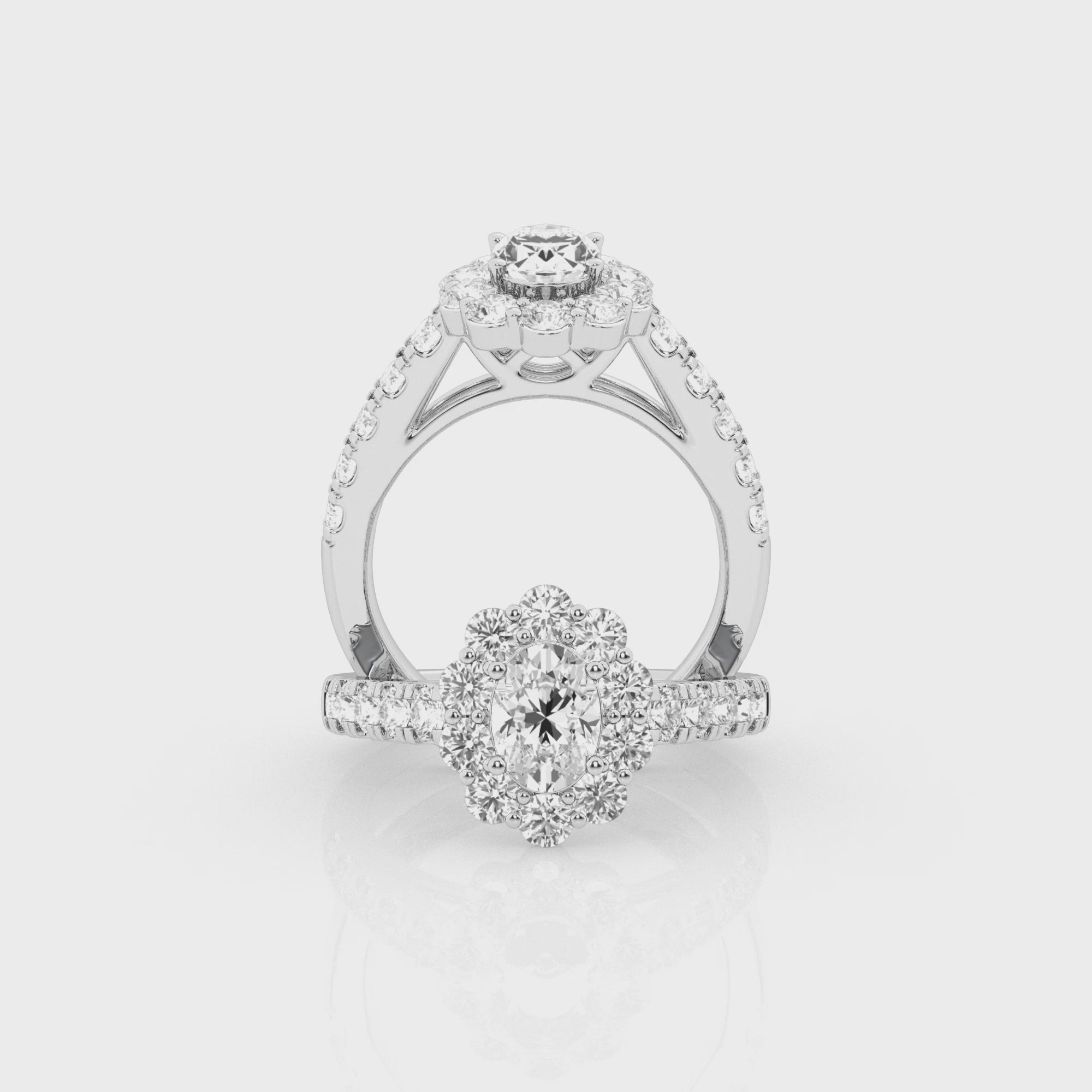 3 carat oval Halo Diamond Ring