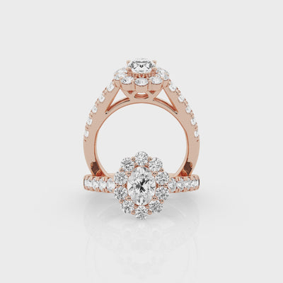 3 carat oval Halo Diamond Ring