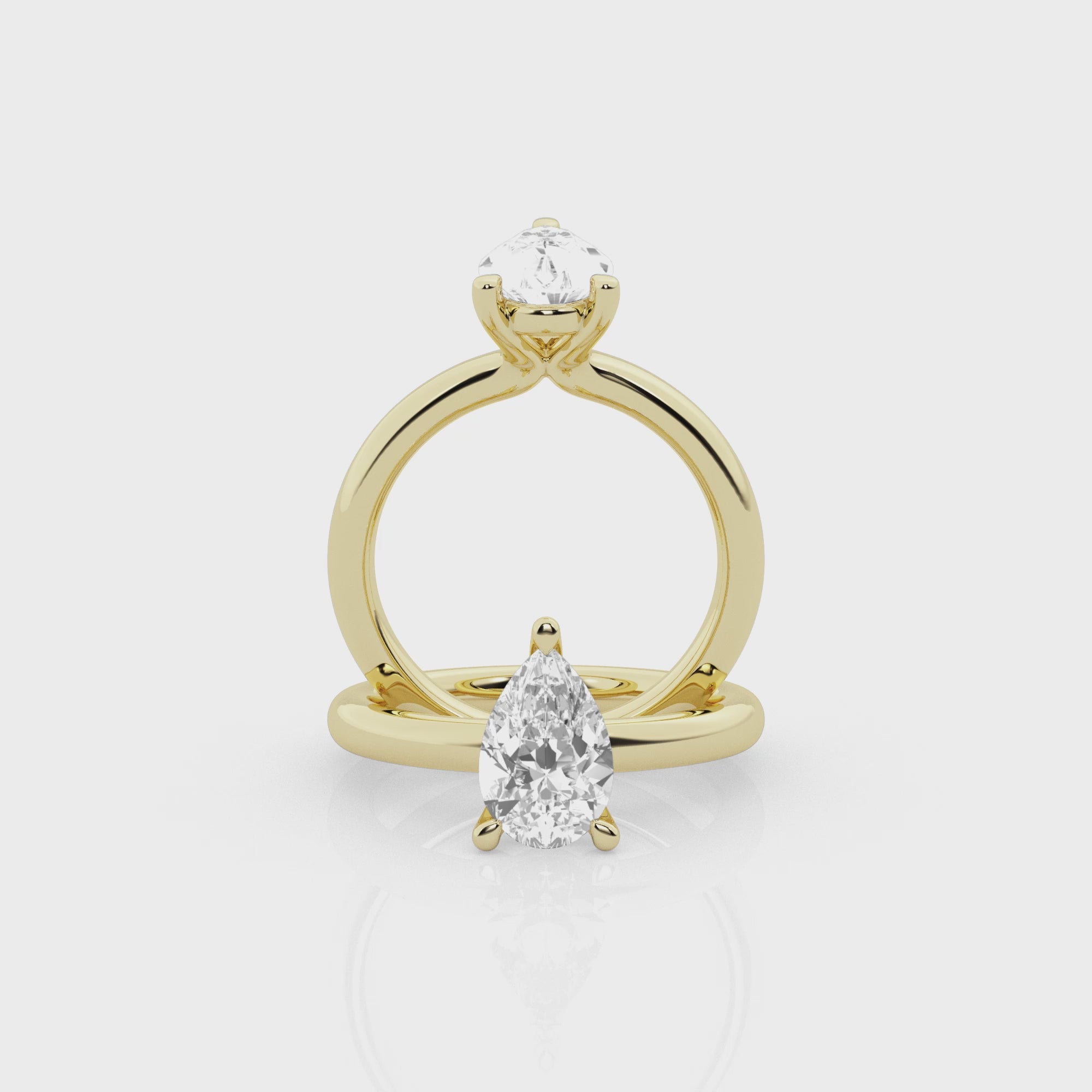 2 carat Pear Solitaire Diamond Ring