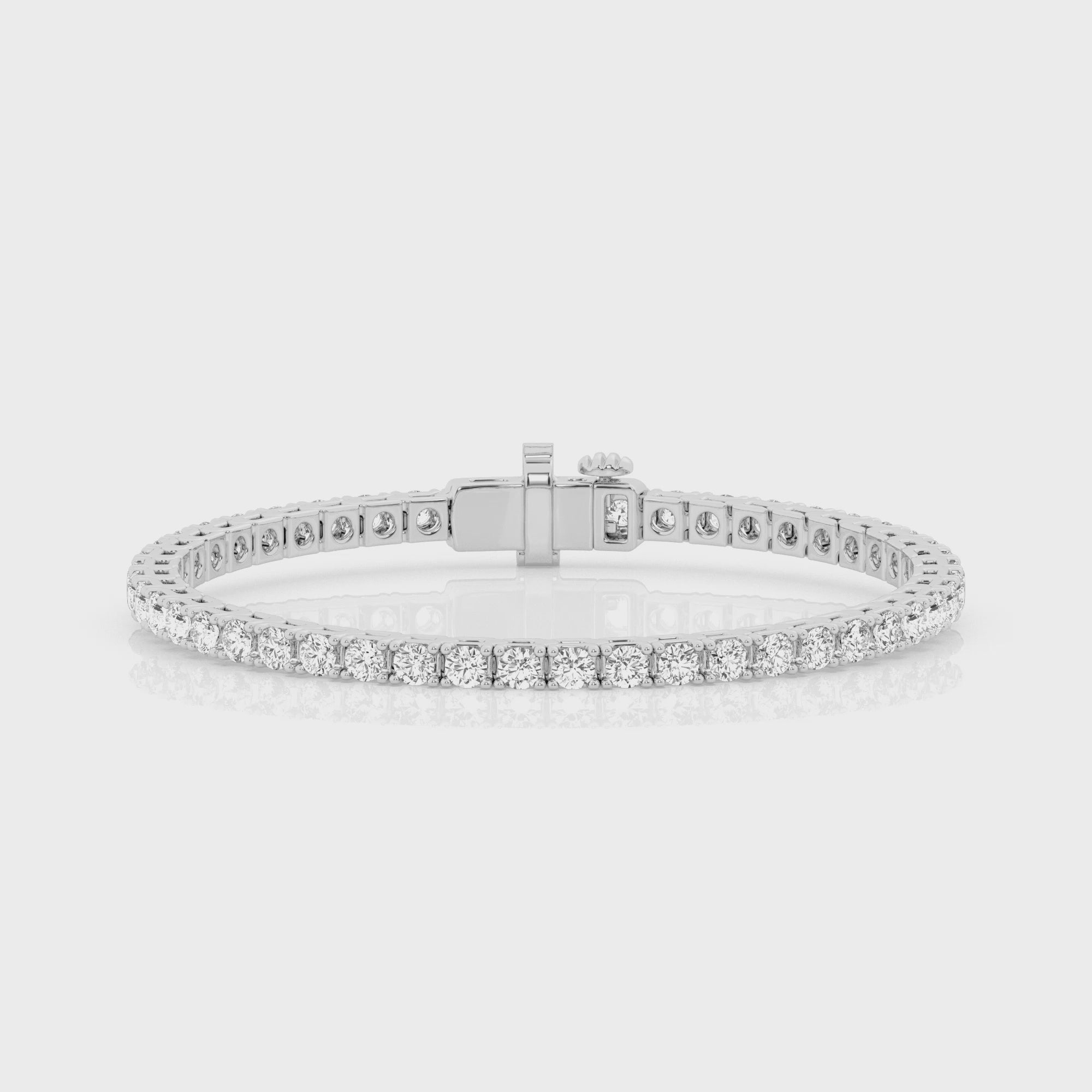 video of Lab-grown white gold tennis bracelet with 10 carats