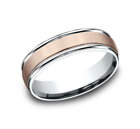 Platinum/14K Rose wedding band for man