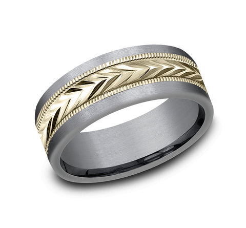 The Harvest - Tantalum Grey/14K Yellow wedding band