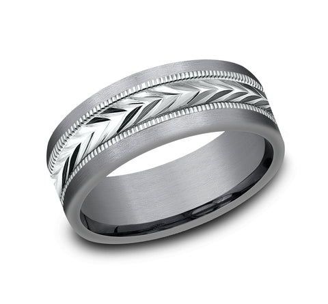 The Harvest - Tantalum Grey/14K White wedding band