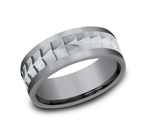 The Dundee - Tantalum Grey/14K White wedding band