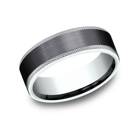 The Rogue - 14K White/Black Titanium wedding band