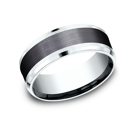 The Duke - White/Black Titanium wedding band