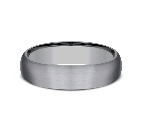 Tantalum Grey satin finish wedding band, front view