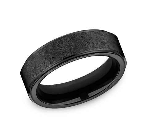 Black Titanium wedding ring for man