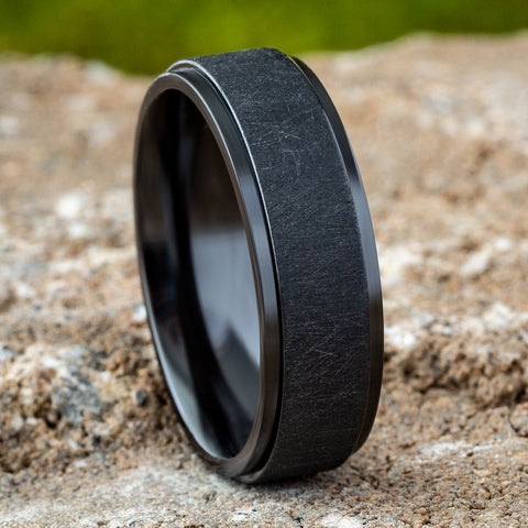 Black Titanium wedding ring for man