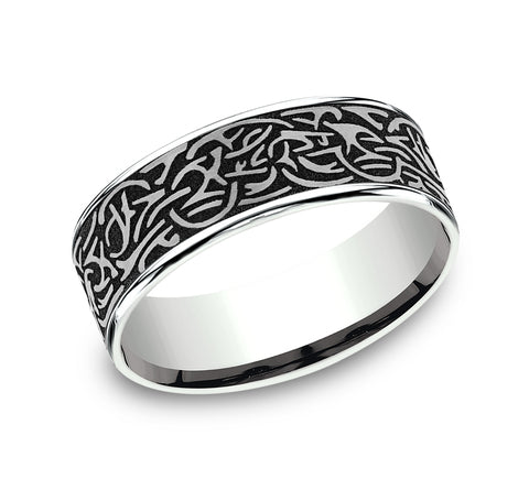 Thor's hammer inspired design, thin edges, wedding band