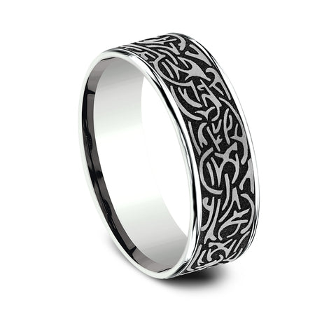 Thor's hammer inspired design, thin edges, wedding band