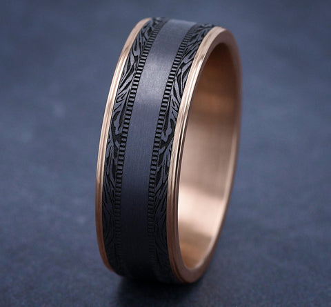 The Edge - 14K Rose/Tantalum Grey