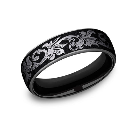 The Palace - Grey/Black Titanium wedding band