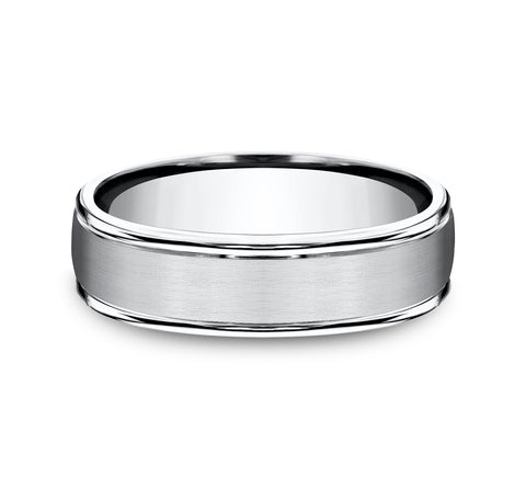 front of cobalt white Satin center, polished round edges, wedding band