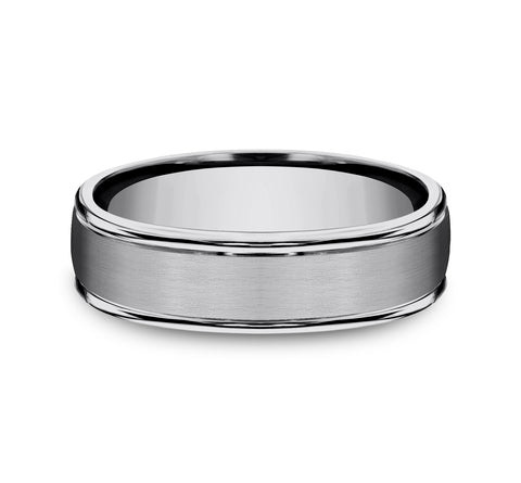 front view Tungsten wedding band for man
