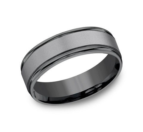 Tantalum Dark wedding band for man