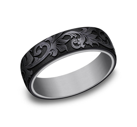 The Palace - Tantalum Grey/Black Titanium wedding band
