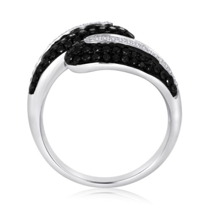 Overlapping Design Diamond Ring, side view