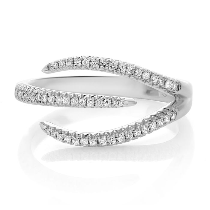 Staggered Diamond Ring, white gold 
