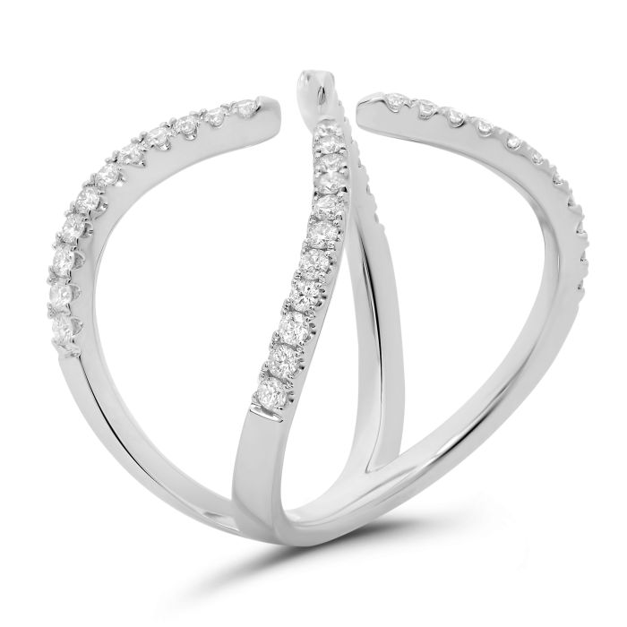 Open Criss-Cross Diamond Ring
