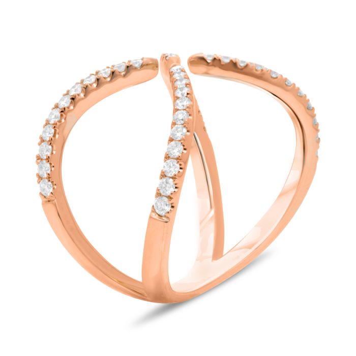 Open Criss-Cross Diamond Ring
