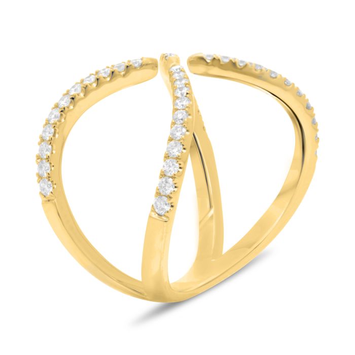 Open Criss-Cross Diamond Ring