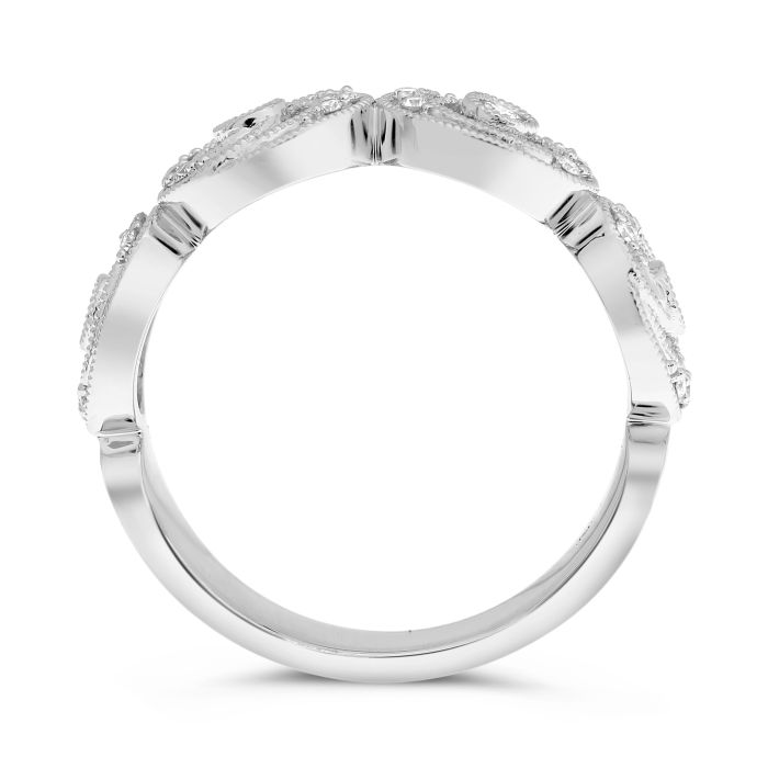 side view of Victorian Swirl Diamond Ring
