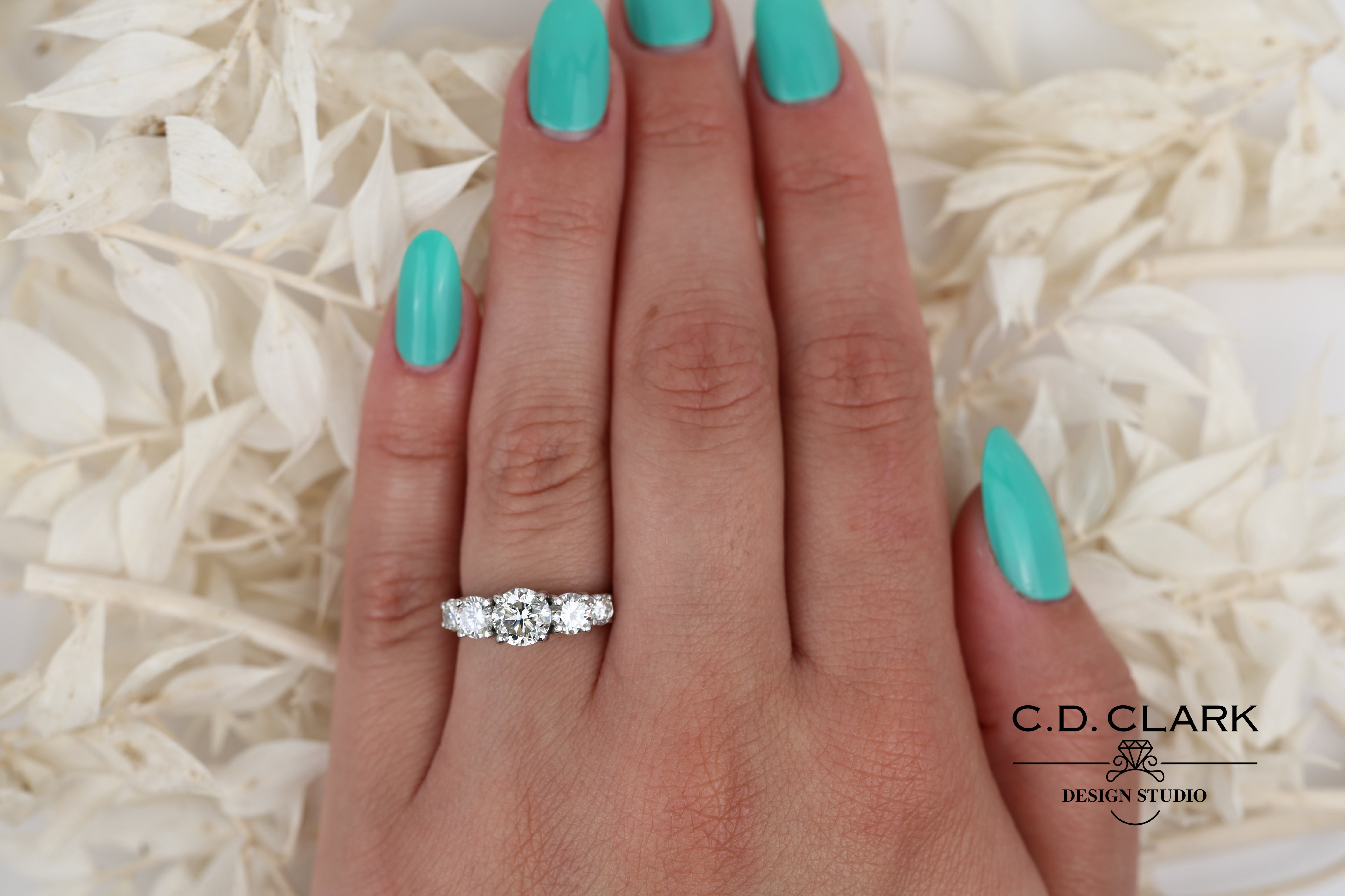 Platinum five stone anniversary band