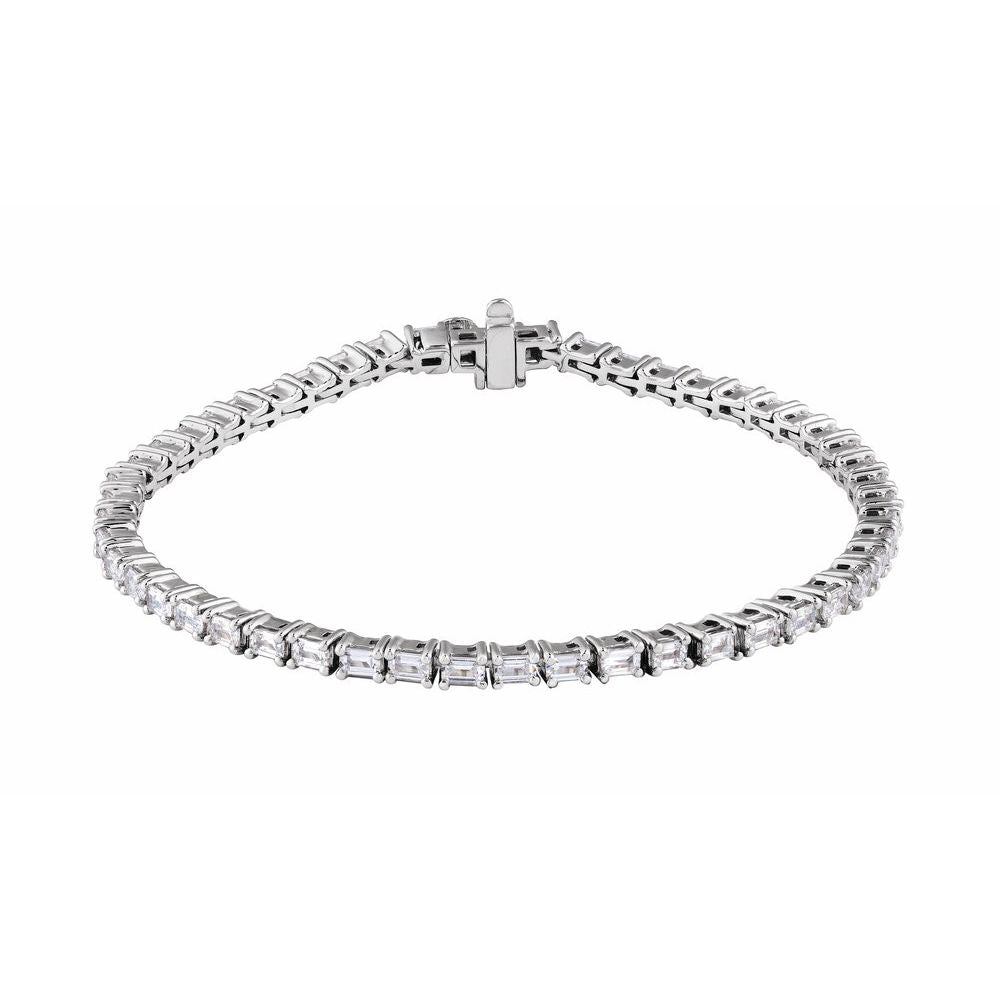 14K white gold bracelet adorned with 10.5 carat lab-grown diamonds