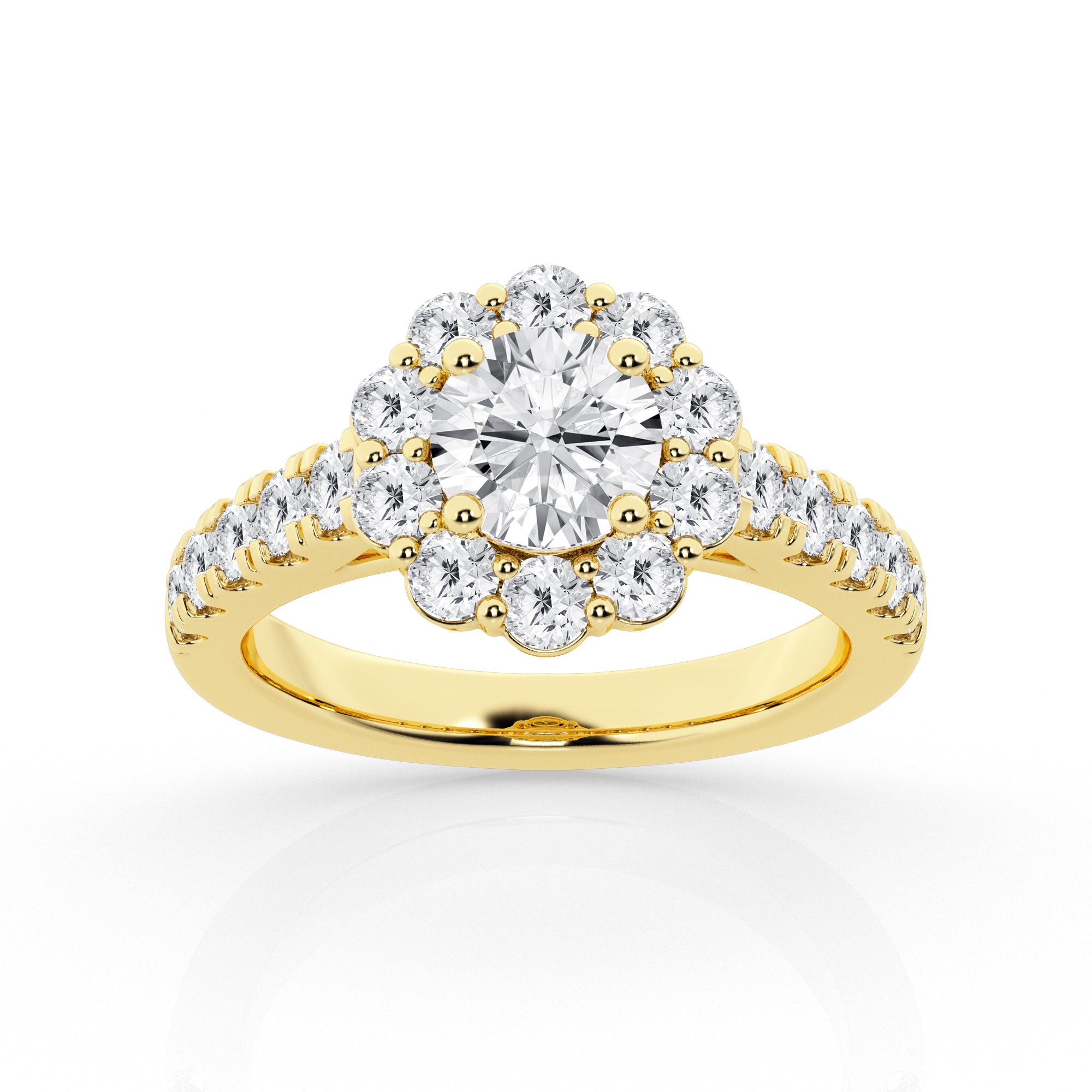 3 carat Round Halo Diamond Ring