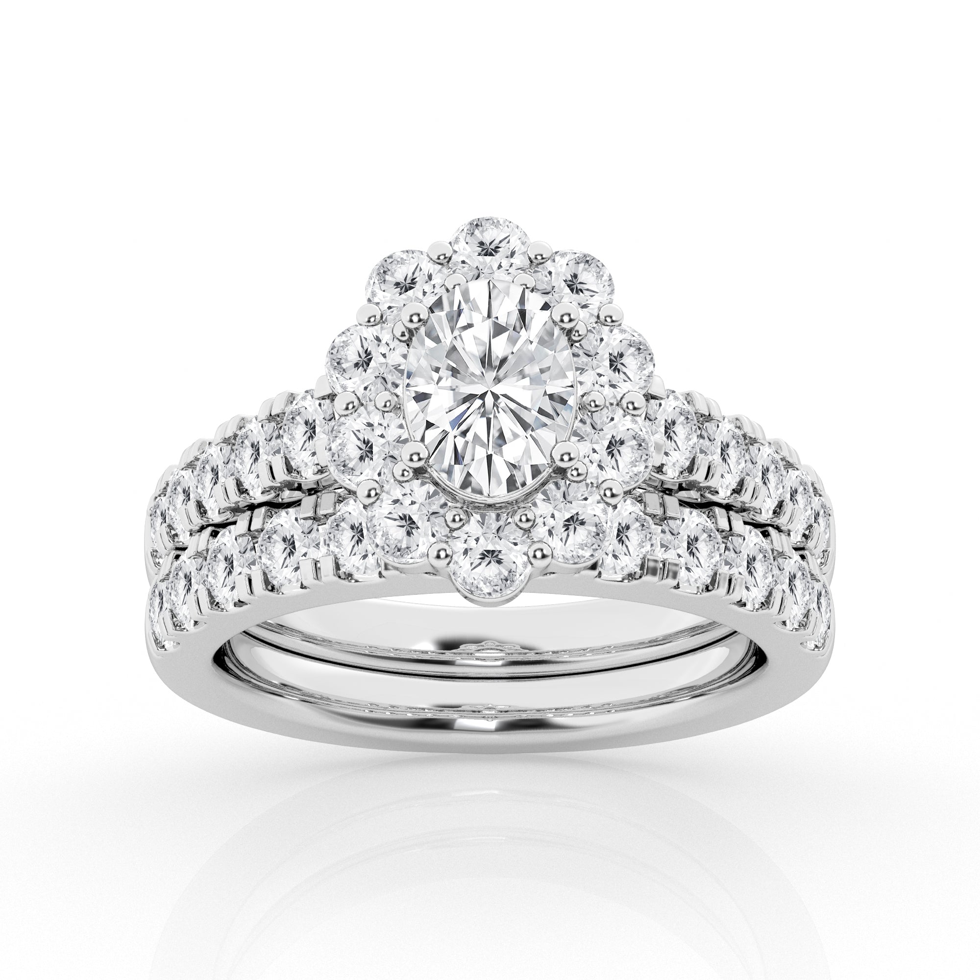 3 carat oval Halo Diamond Ring