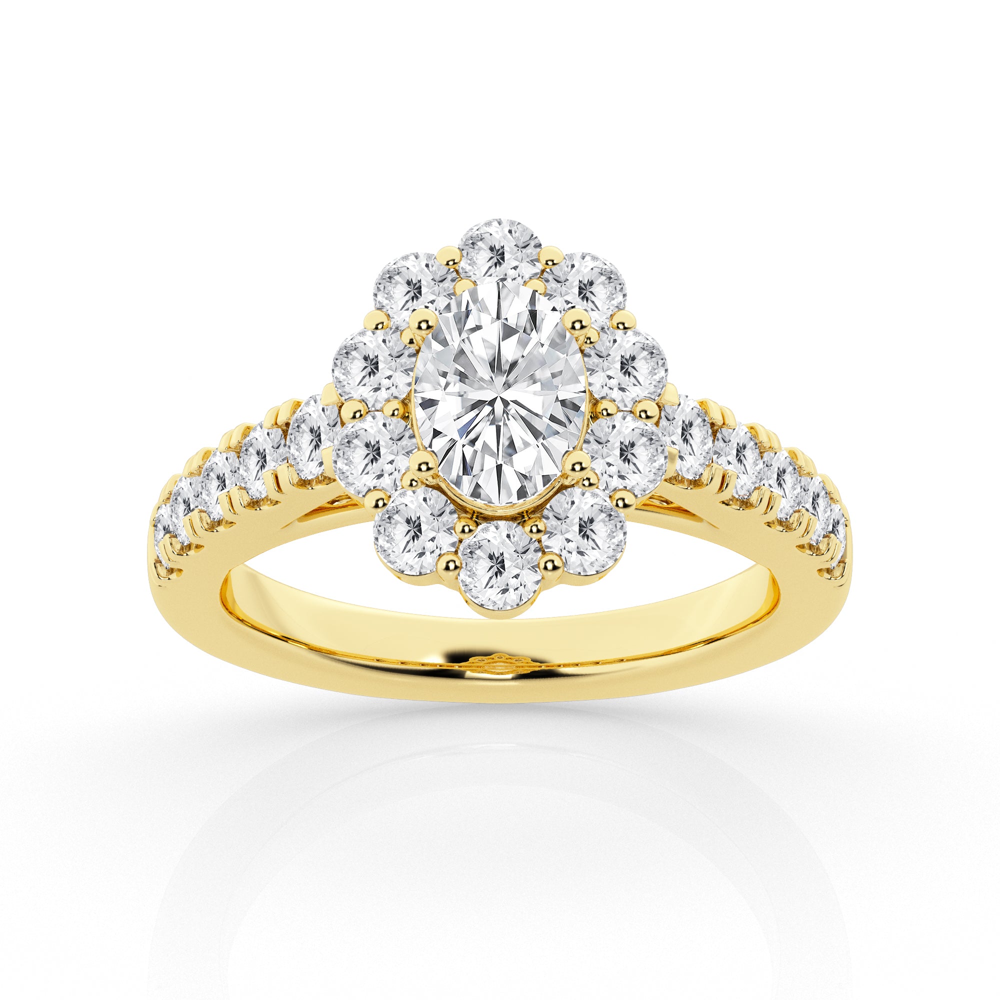 3 carat oval Halo Diamond Ring