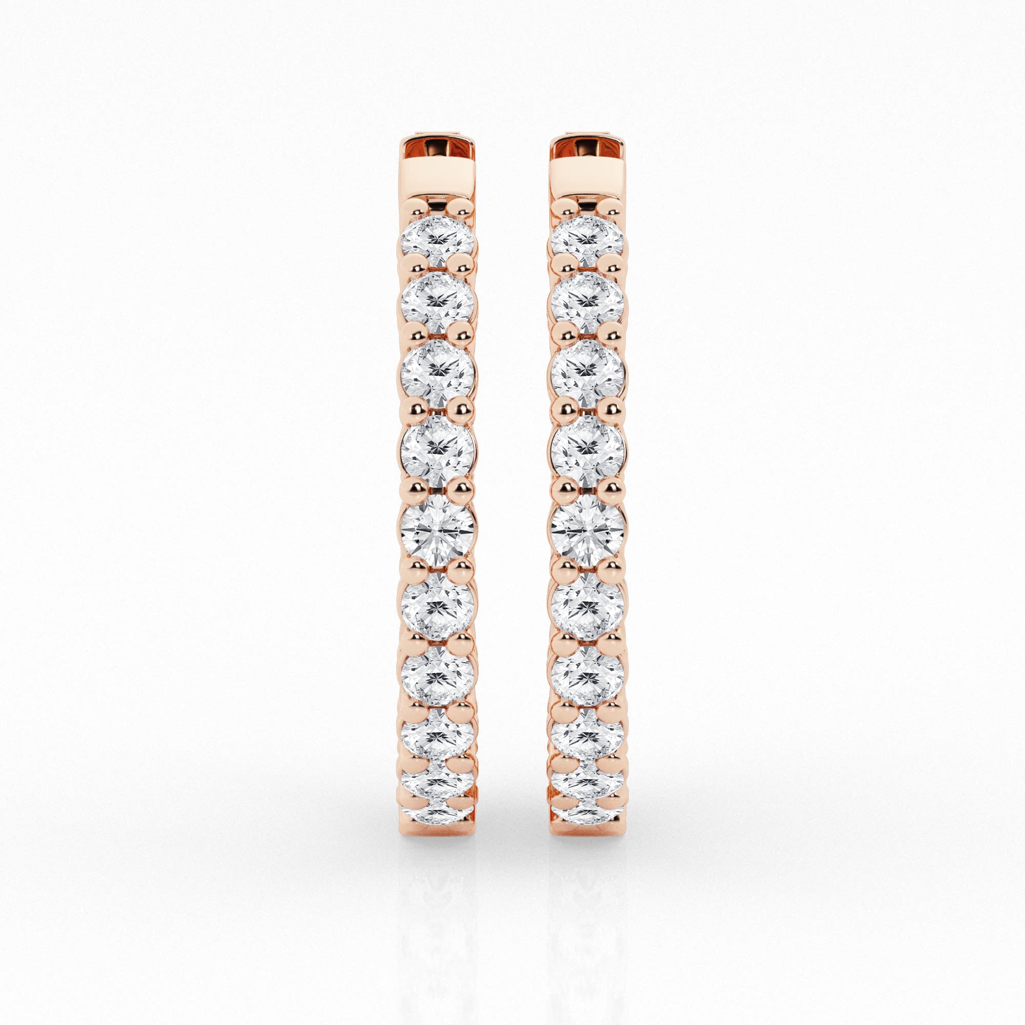 3 carat Hoop Diamond Earrings